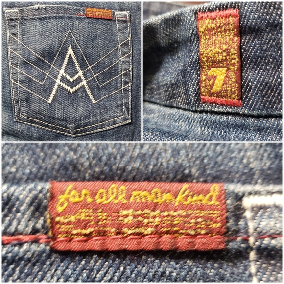 7FAM Sz 28 Vintage "A" Pocket Boot Cut Jeans - Picture 16 of 16
